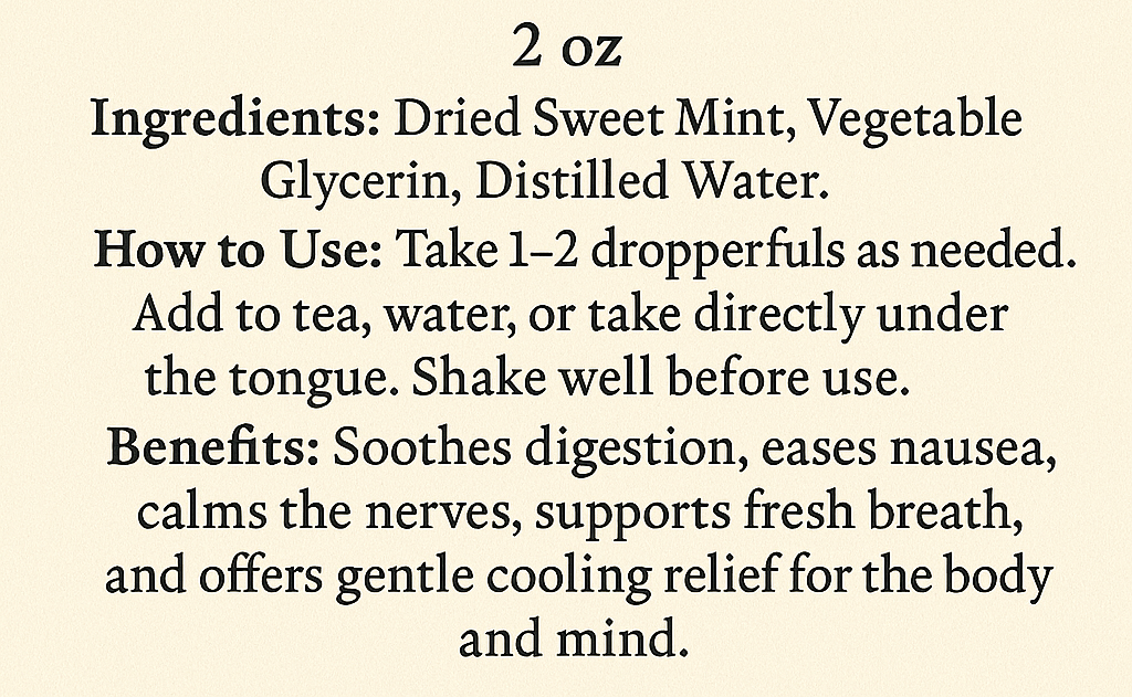 Sweet Mint Glycerite