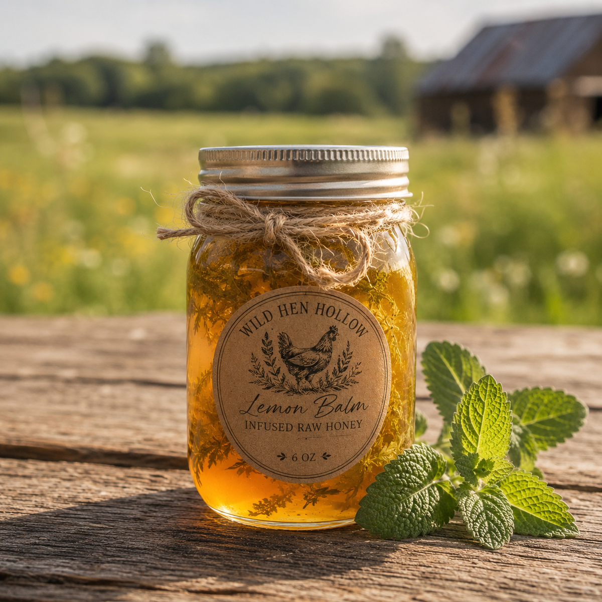 Lemon Balm Infused Raw Honey